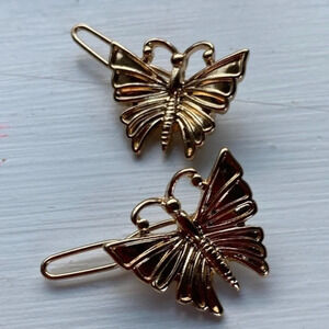 Anthropologie Gold Mini Hair Clips